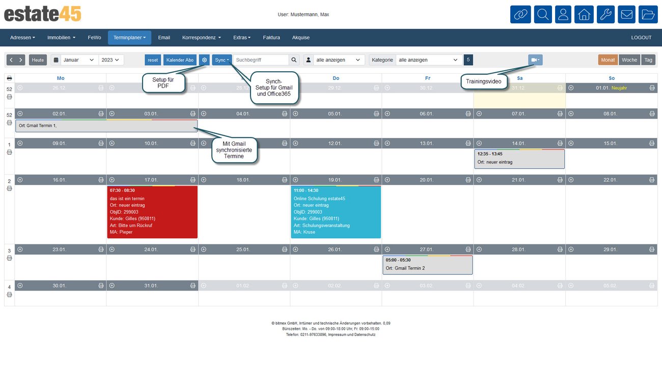 Terminplaner Screenshot