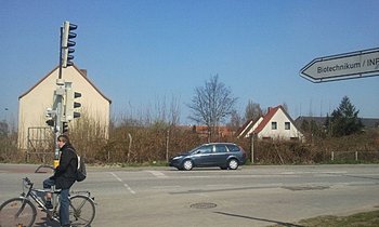 Blick auf die Grundstücksfläche