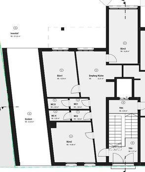 Büro, Praxis u. sonstiges Gewerbe, insgesamt  72,76 m² in guter Zentrumsnahen Lage v. Nürnberg zu vermieten.