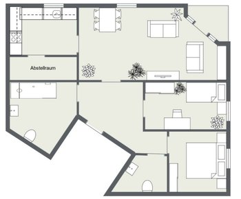 Grundriss 3 Zimmer Whg.