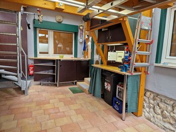 Überdachter Innenhof