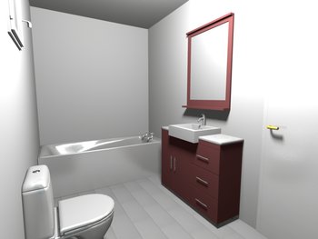 Bad 3-Zimmer EG 3D-Visualisierung