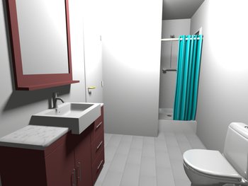 Bad 3-Zimmer EG 3D-Visualisierung