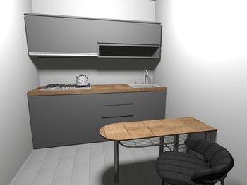 Küche Nebengebäude 3D-Visualisierung