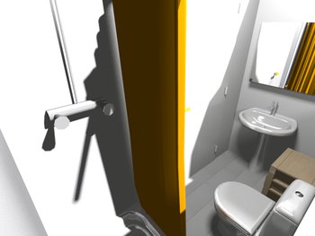 Bad 1,5-Zimmer Apt. DG 3D-Visualisierung
