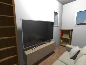 Wohnzimmer Nebengebäude 3D-Visualisierung