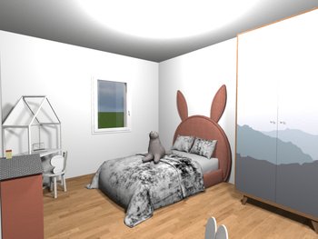 Kinderzimmer 3-Zimmer EG 3D-Visualisierung