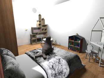 Kinderzimmer 3-Zimmer EG 3D-Visualisierung