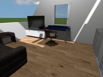 1-Zimmer Apt. DG 3D-Visualisierung