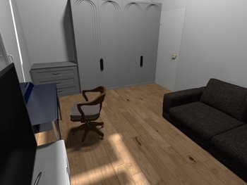 1-Zimmer Apt. DG 3D-Visualisierung