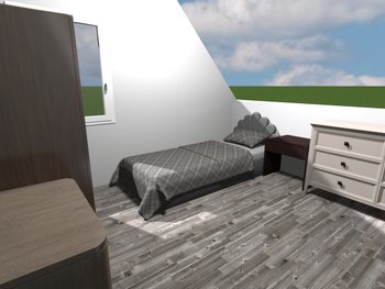 1-Zimmer Apt. DG 3D-Visualisierung